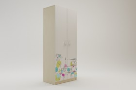 Шкаф 2-х створчатый с ящиками Флёр (Белый/корпус Клен) в Бородино - borodino.katalogmebeli.com | фото