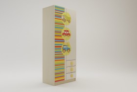 Шкаф 2-х створчатый с ящиками Клаксон (Бежевый/корпус Клен) в Бородино - borodino.katalogmebeli.com | фото