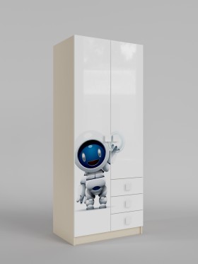 Шкаф 2-х створчатый с ящиками Санни (Белый/корпус Клен) в Бородино - borodino.katalogmebeli.com | фото