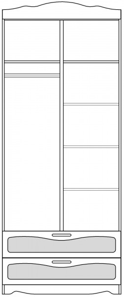 Шкаф 2-х створчатый с ящиками серии Иллюзия 33 сиреневый в Бородино - borodino.katalogmebeli.com | фото 4