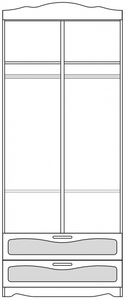 Шкаф 2-х створчатый с ящиками серии Иллюзия 99 Серый в Бородино - borodino.katalogmebeli.com | фото 5