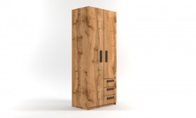 Шкаф 2-х створчатый с ящиками Шервуд (Дуб Вотан) в Бородино - borodino.katalogmebeli.com | фото