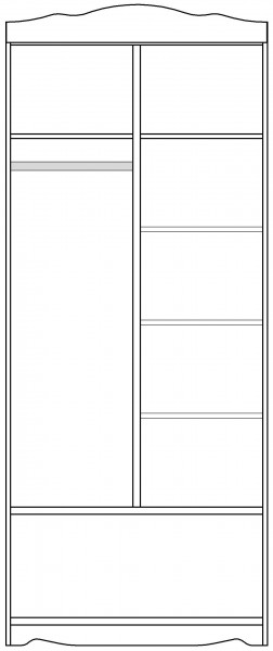 Шкаф 2-х створчатый серии Иллюзия 33 Сиреневый в Бородино - borodino.katalogmebeli.com | фото 4