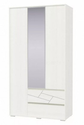 Шкаф 3-х дверный с ящиками Аделина 1200 Рамух белый в Бородино - borodino.katalogmebeli.com | фото