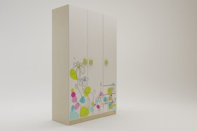 Шкаф 3-х створчатый с ящиками Флёр (Белый/корпус Клен) в Бородино - borodino.katalogmebeli.com | фото