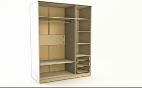 Шкаф 3-х створчатый с ящиками Флёр (Белый/корпус Клен) в Бородино - borodino.katalogmebeli.com | фото 2