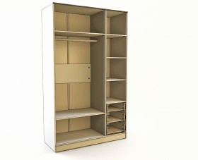Шкаф 3-х створчатый с ящиками Грэйси (Розовый/Серый/корпус Клен) в Бородино - borodino.katalogmebeli.com | фото 3