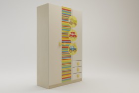 Шкаф 3-х створчатый с ящиками Клаксон (Бежевый/корпус Клен) в Бородино - borodino.katalogmebeli.com | фото