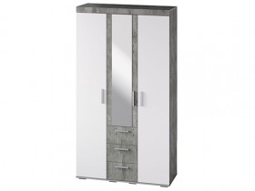 Шкаф 3-х створчатый ШК-30 МС Инстайл (бетон/белый) в Бородино - borodino.katalogmebeli.com | фото