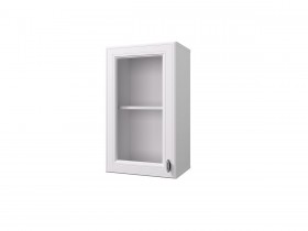 Шкаф 40 с витриной Ева (Белый Софт/Белый) в Бородино - borodino.katalogmebeli.com | фото