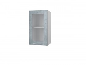Шкаф 40 с витриной Лофт (Камень Оленна/Белый) в Бородино - borodino.katalogmebeli.com | фото