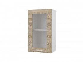 Шкаф 40 с витриной Полонез (Сосна Бран/Белый) в Бородино - borodino.katalogmebeli.com | фото