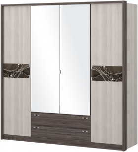 Шкаф четырехстворчатый с зеркалом Шк69.1 Николь в Бородино - borodino.katalogmebeli.com | фото 1