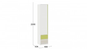 Шкаф для белья комбинированный «Сканди» Дуб Гарден/Белый/Зеленый в Бородино - borodino.katalogmebeli.com | фото 4