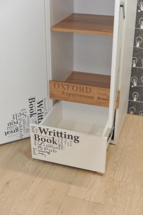 Шкаф для белья «Оксфорд» (Ривьера/Белый с рисунком) в Бородино - borodino.katalogmebeli.com | фото 4