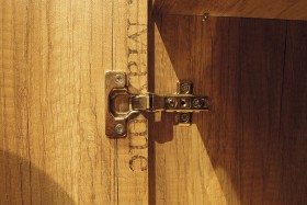 Шкаф для белья «Пилигрим» (Дуб Каньон светлый, Фон серый) в Бородино - borodino.katalogmebeli.com | фото 6