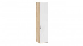Шкаф для белья с 1 глухой дверью «Эмбер» Яблоня Беллуно/Белый глянец в Бородино - borodino.katalogmebeli.com | фото