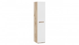 Шкаф для белья с 1-ой дверью «Фьюжн» Дуб Делано/Белый глянец в Бородино - borodino.katalogmebeli.com | фото 1