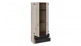 Шкаф для одежды комбинированный «Окланд» (Фон Черный/Дуб Делано) в Бородино - borodino.katalogmebeli.com | фото 2