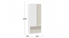 Шкаф для одежды комбинированный «Сканди» Дуб Гарден/Белый/Глиняный серый в Бородино - borodino.katalogmebeli.com | фото 4