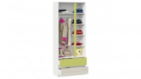 Шкаф для одежды комбинированный «Сканди» Дуб Гарден/Белый/Зеленый в Бородино - borodino.katalogmebeli.com | фото 4