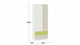 Шкаф для одежды комбинированный «Сканди» Дуб Гарден/Белый/Зеленый в Бородино - borodino.katalogmebeli.com | фото 5