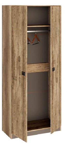 Шкаф для одежды «Пилигрим» (Дуб Каньон светлый, Фон серый) в Бородино - borodino.katalogmebeli.com | фото 2