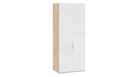 Шкаф для одежды с 2 глухими дверями «Эмбер» Яблоня Беллуно/Белый глянец в Бородино - borodino.katalogmebeli.com | фото