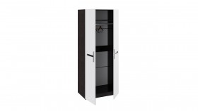 Шкаф для одежды с 2-мя дверями «Фьюжн» Белый глянец/Венге Линум в Бородино - borodino.katalogmebeli.com | фото 3