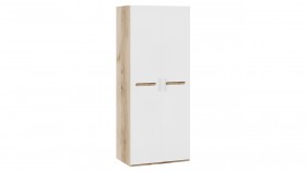 Шкаф для одежды с 2-мя дверями «Фьюжн» Дуб Делано/Белый глянец в Бородино - borodino.katalogmebeli.com | фото