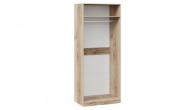 Шкаф для одежды с 2-мя дверями «Фьюжн» Дуб Делано/Белый глянец в Бородино - borodino.katalogmebeli.com | фото 3