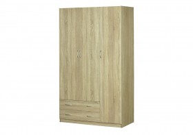 Шкаф для платья и белья 3-х дверный без зеркала Дуб Сонома в Бородино - borodino.katalogmebeli.com | фото