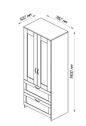 Шкаф двухдверный Сириус с 2 ящиками дуб сонома в Бородино - borodino.katalogmebeli.com | фото 3