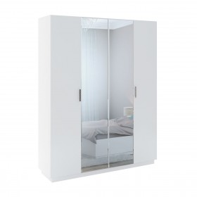 Шкаф с зер. 4 двери М22 Спальня Тиффани (белый текстурный) в Бородино - borodino.katalogmebeli.com | фото