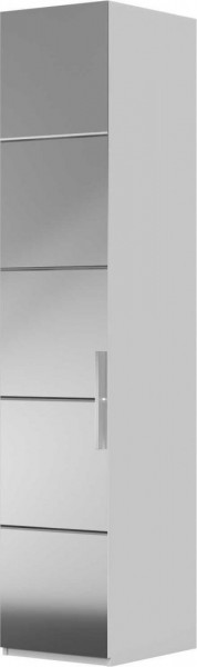 Шкаф ШР-1 зеркало, левый, Вива (Белый/Белый глянец/Платина) в Бородино - borodino.katalogmebeli.com | фото 1