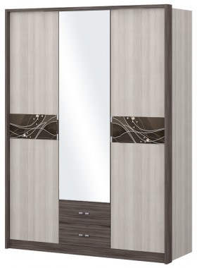 Шкаф трехстворчаты с зеркалом Шк68.1 Николь в Бородино - borodino.katalogmebeli.com | фото