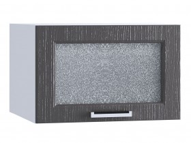 Шкаф верхний горизонтальный со стеклом 510, ШВГС 510 (Клен серый/корпус белый) в Бородино - borodino.katalogmebeli.com | фото