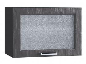 Шкаф верхний горизонтальный со стеклом 609, ШВГС 609 (Клен серый/корпус венге) в Бородино - borodino.katalogmebeli.com | фото