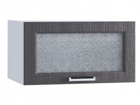 Шкаф верхний горизонтальный со стеклом 610, ШВГС 610 (Клен серый/корпус белый) в Бородино - borodino.katalogmebeli.com | фото