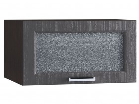 Шкаф верхний горизонтальный со стеклом 610, ШВГС 610 (Клен серый/корпус венге) в Бородино - borodino.katalogmebeli.com | фото