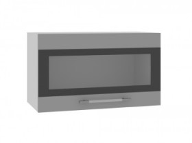 Шкаф верхний Ройс ГПГСФ 600 (Белый софт/Серый/горизонт) в Бородино - borodino.katalogmebeli.com | фото