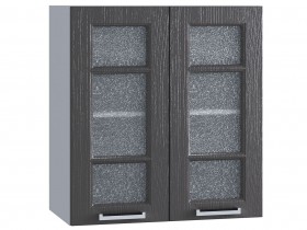 Шкаф верхний со стеклом 600, ШВС 600 (Клен серый/корпус белый) в Бородино - borodino.katalogmebeli.com | фото