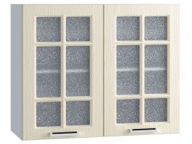 Шкаф верхний со стеклом 800, ШВС 800 (Клен кремовый/корпус белый) в Бородино - borodino.katalogmebeli.com | фото