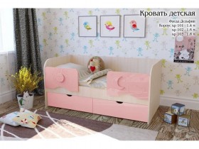 Соня Кровать детская 2 ящика 1.6 Розовый глянец в Бородино - borodino.katalogmebeli.com | фото 1
