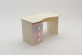 Стол (столешница с выемкой) Грэйси (Розовый/Серый/корпус Клен) в Бородино - borodino.katalogmebeli.com | фото 2