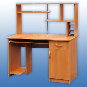 Компьютерный стол 1 с надстройкой (Венге/Дуб выбеленный) в Бородино - borodino.katalogmebeli.com | фото 3