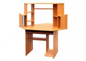 Угловой компьютерный стол (Вишня Оксфорд) в Бородино - borodino.katalogmebeli.com | фото 1