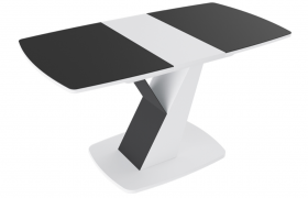 Стол обеденный «Гарда» Тип 1 (Белый/Стекло матовое черный графит) в Бородино - borodino.katalogmebeli.com | фото 5