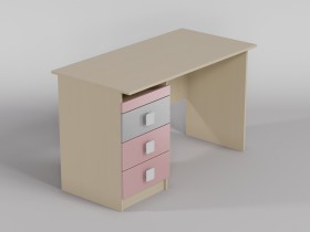 Стол (прямая столешница) Грэйси (Розовый/Серый/корпус Клен) в Бородино - borodino.katalogmebeli.com | фото
