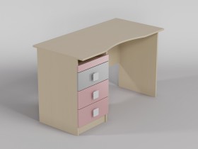 Стол (столешница с выемкой) Грэйси (Розовый/Серый/корпус Клен) в Бородино - borodino.katalogmebeli.com | фото